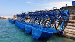 Eco Wave Power's converters in operation in Jaffa, Israel. (Source: Eco Wave Power) Eco Wave Power's converters in operation in Jaffa, Israel. (Source: Eco Wave Power)