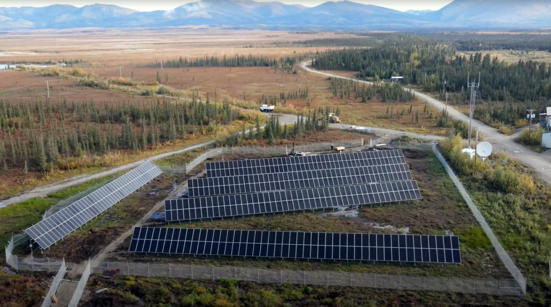 Shungnak solar panels. (Source: Joseph Barranco, owner, Mary's Rose Video Marketing)