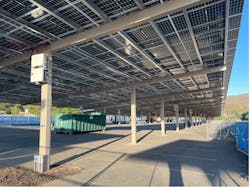 Construction of 15MWs of carport solar PV. Solar PV is being installed on nearly every parking spot at the Viejas. (Source: Indian Energy) Construction of 15MWs of carport solar PV. Solar PV is being installed on nearly every parking spot at the Viejas. (Source: Indian Energy)