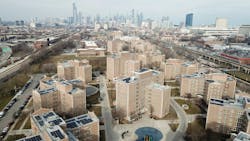 Dearborn Homes, a Chicago Housing Authority property where 16 residential buildings have rooftop solar installations that power the Bronzeville microgrid (Source: ComEd).