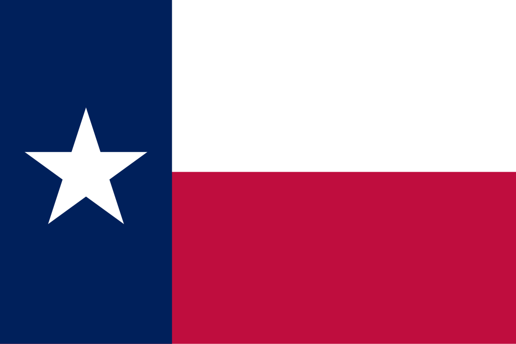 Flag of Texas courtesy Paul B. Joiner/Wikimedia Commons/Public doman.