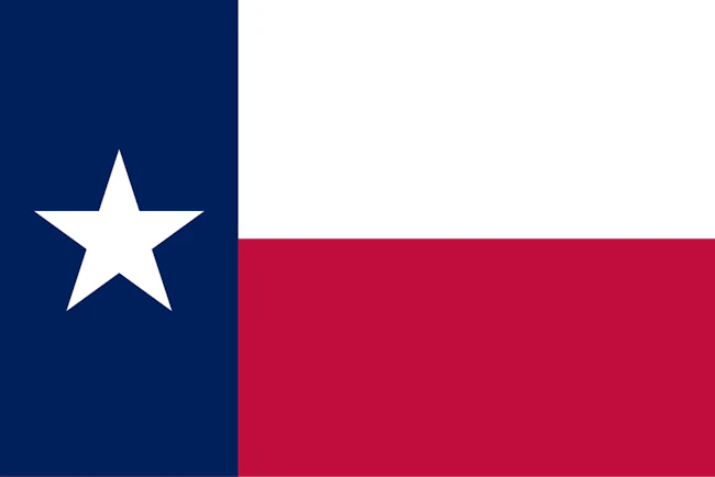 Flag of Texas courtesy Paul B. Joiner/Wikimedia Commons/Public doman.