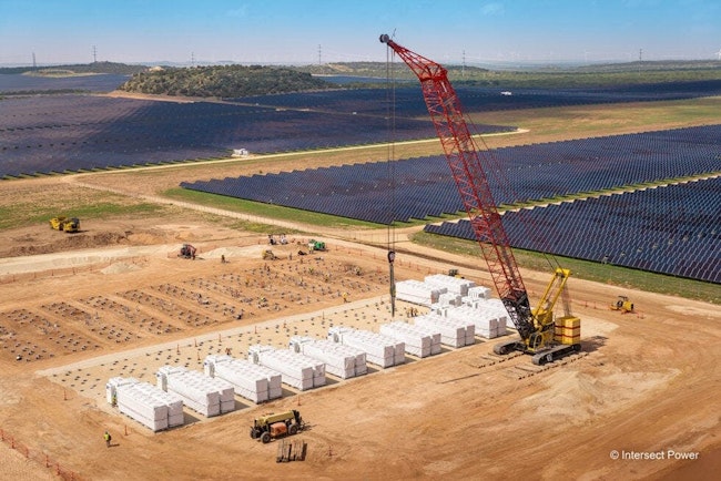 Texas energy storage project under construction. Image credit Intersect Power