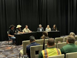 JIgar Shan, third from right, participates in a roundtable discussion on tribal microgrids. Image credit Indian Energy JIgar Shan, third from right, participates in a roundtable discussion on tribal microgrids. Image credit Indian Energy
