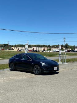 An electric vehicle gets a charge using one of the seven dual-port electric vehicle chargers available at Army Reserve-funded installation Parks Reserve Forces Training Area, CA. (Photo by Ashley Bradford Office of the Chief, Army Reserve) An electric vehicle gets a charge using one of the seven dual-port electric vehicle chargers available at Army Reserve-funded installation Parks Reserve Forces Training Area, CA. (Photo by Ashley Bradford Office of the Chief, Army Reserve)