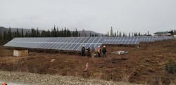 A solar installation in Hughes, Alaska. (Image credit Eddie Dellamary) A solar installation in Hughes, Alaska. (Image credit Eddie Dellamary)