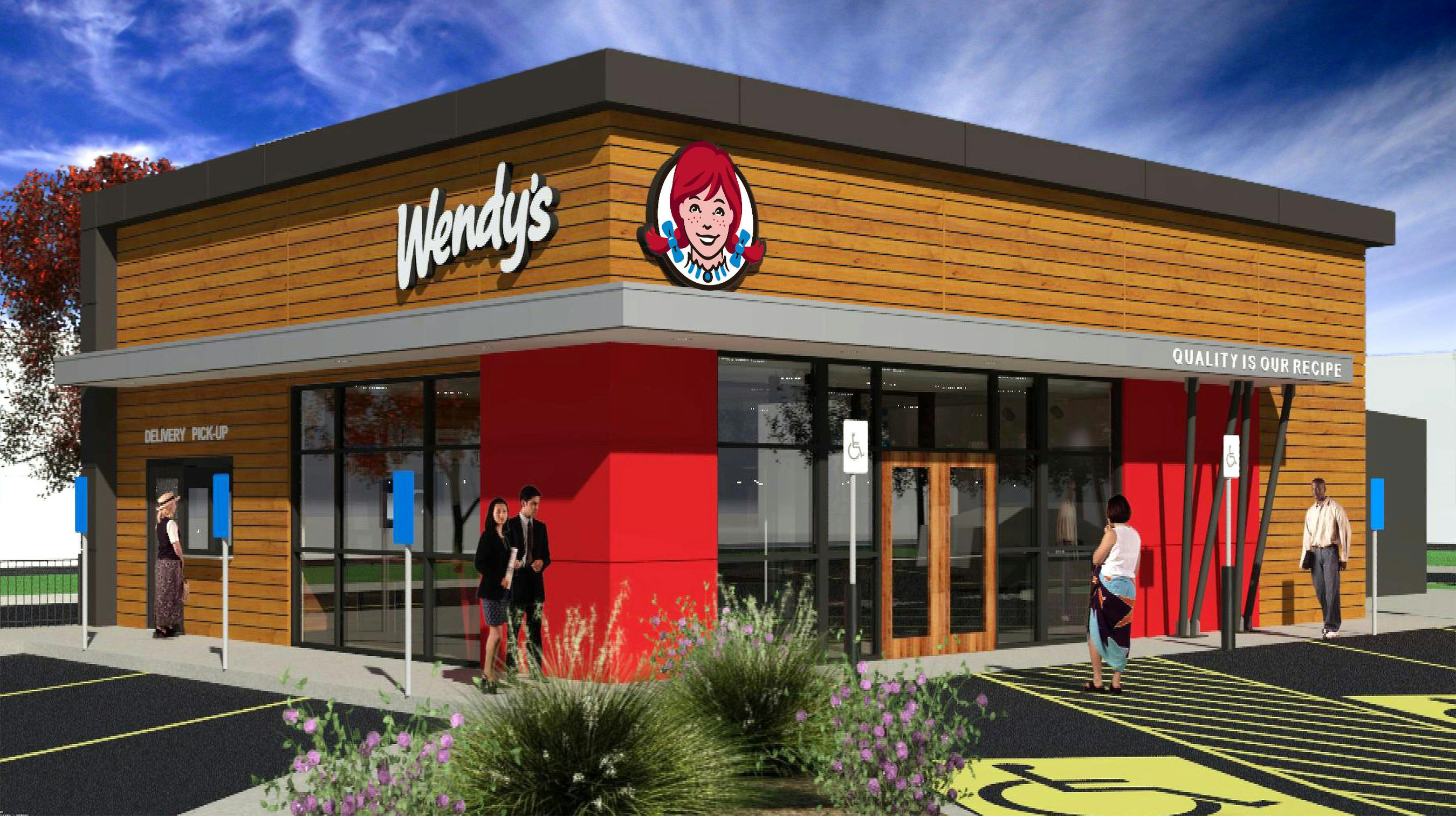 Rendering of Wendy's new restaurant design similar to the one in Wasco. Image credit Wendy's/PRNewswire