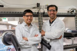 Quino Energy founders CEO Eugene Beh, left, and Meisam Bahari, now chief technology officer, posing in the company's early days. Image credit Quino Energy Quino Energy founders CEO Eugene Beh, left, and Meisam Bahari, now chief technology officer, posing in the company's early days. Image credit Quino Energy