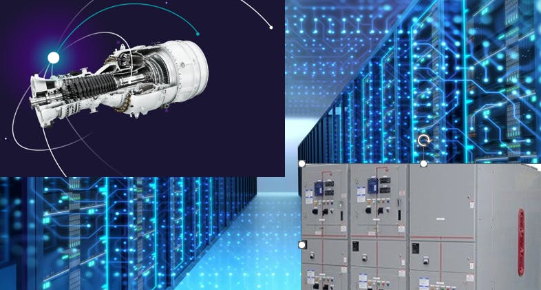 Photo collage image courtesy Siemens Energy, Eaton and whiteMocca/Shutterstock.com