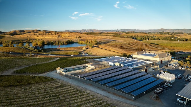 Aerial view of the Domaine Carneros Winery and microgrid project in California. Image credit Schneider Electric
