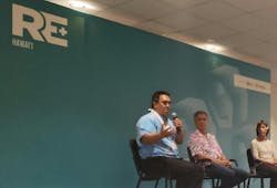 AJ Perkins, left, speaks during RE+ Hawaii Conference. AJ Perkins, left, speaks during RE+ Hawaii Conference.