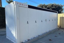 A one-megawatt Tesla battery will store excess power for later use. (Source: Loma Linda University Health) A one-megawatt Tesla battery will store excess power for later use. (Source: Loma Linda University Health)