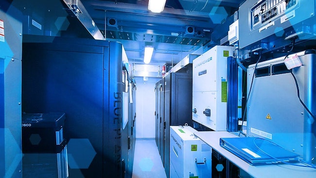 NL's Microgrid in a Box includes 320 kilowatt-hours of battery storage, and can tie seamlessly into a modern electrical grid and coordinate the distribution of electricity for a small village, military base or other critical infrastructure building.