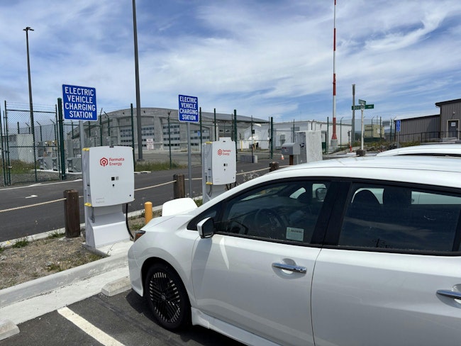 Bi-directional EV charging at the Redwood Coast Airport Microgrid. Image credit PG&E