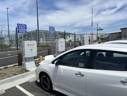 Bi-directional EV charging at the Redwood Coast Airport Microgrid. Image credit PG&E Bi-directional EV charging at the Redwood Coast Airport Microgrid. Image credit PG&E