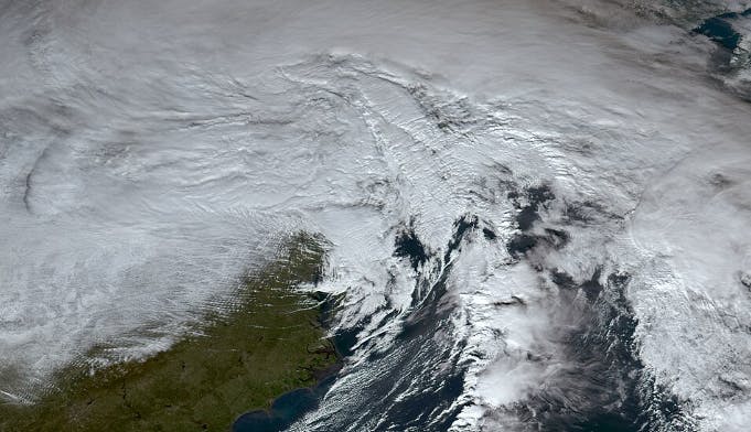 Satellite image of Winter Storm Elliott 2022. Image credit NOAA's GOES 16 Satellite, Public domain, via Wikimedia Commons
