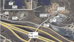 Google Earth aerial view of the Moorcroft site where PowerSecure is developing a solar and battery storage project for the cooperative. Image credit Powder River Energy Corp.