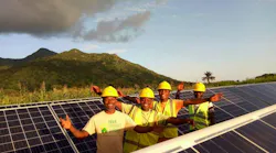 Solar work for minigrid projects in Cameroon. Image credit IEEE Smart Village